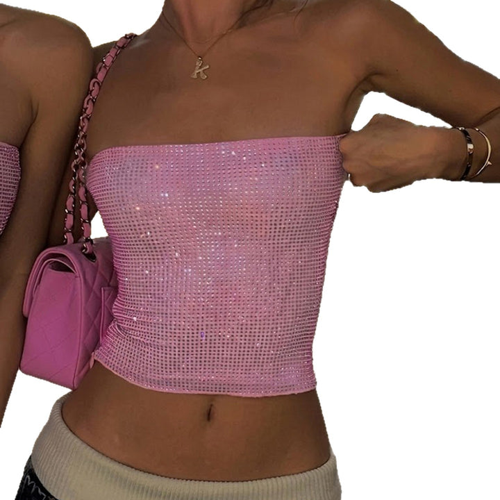 Damen Bandeau-Top mit funkelnden Pailletten und elastischem Schnitt Echo Archiv