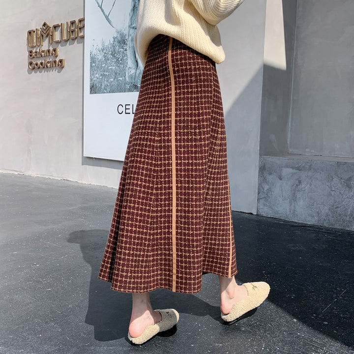 Damen Langer A-Linien Rock mit Knopfdetails Echo Archiv