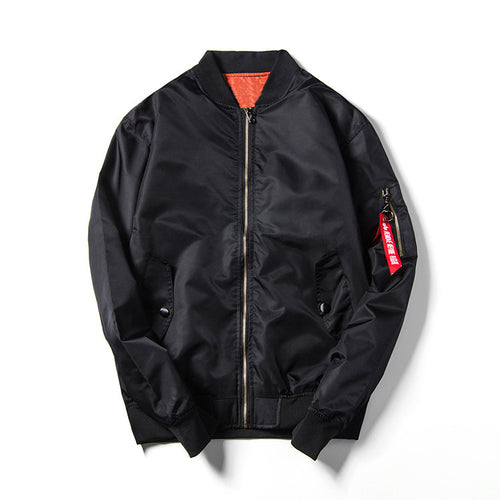 Herren leichte Nylon-Bomberjacke im Aviator‑Stil mit Ärmeltasche, Stehkragen und gerippten Bündchen Echoarchiv