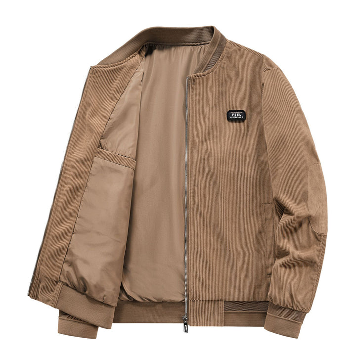 Herren Lässige Cordjacke mit durchgehendem Reißverschluss Echo Archiv