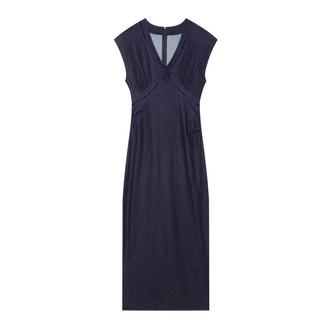 Damen Maxikleid mit elegantem V-Ausschnitt und feinem Drapé Echo Archiv