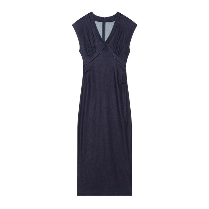 Damen Maxikleid mit elegantem V-Ausschnitt und feinem Drapé Echo Archiv