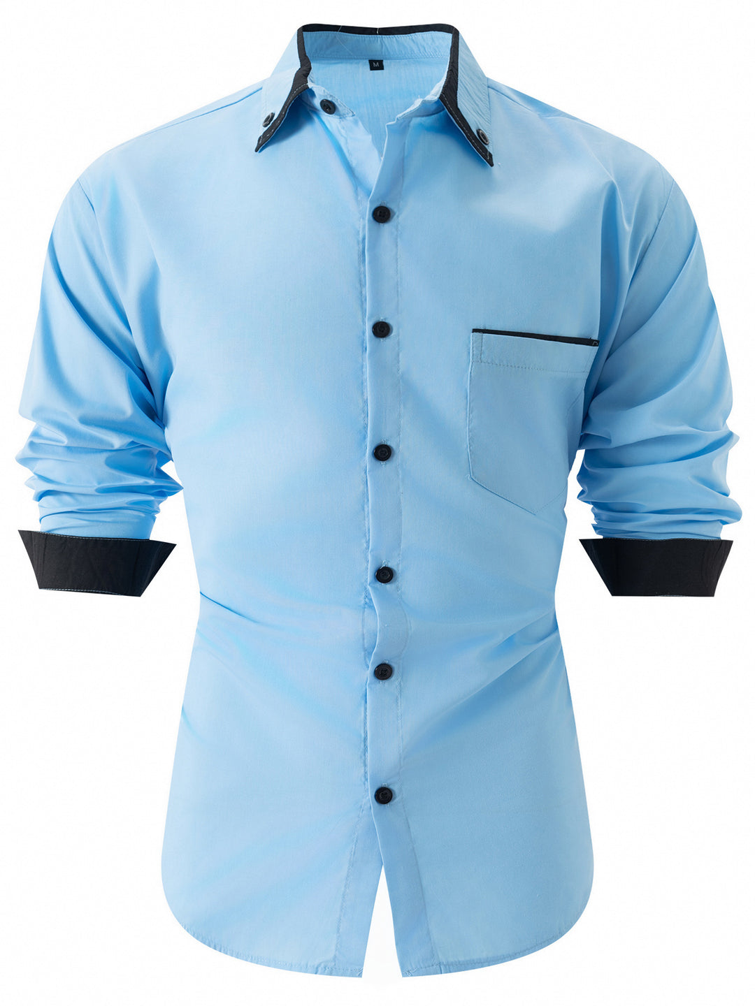 Herren Langarm Hemd mit kontrastierenden Details Echoarchiv