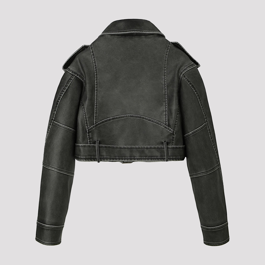 Damen Modische Cropped Bikerjacke – Célinea