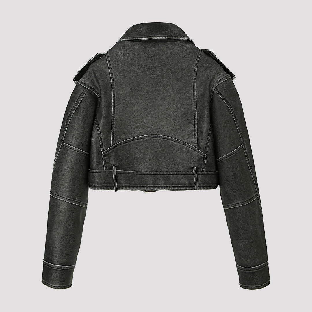 Damen Modische Kurzjacke im Biker-Stil Echo Archiv