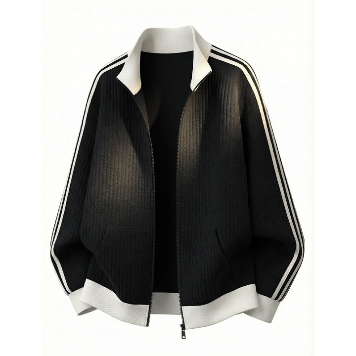 Unisex Oversize Steppjacke mit Stehkragen, Zwei-Streifen Ärmeldetail und Rippbündchen Echo Archiv