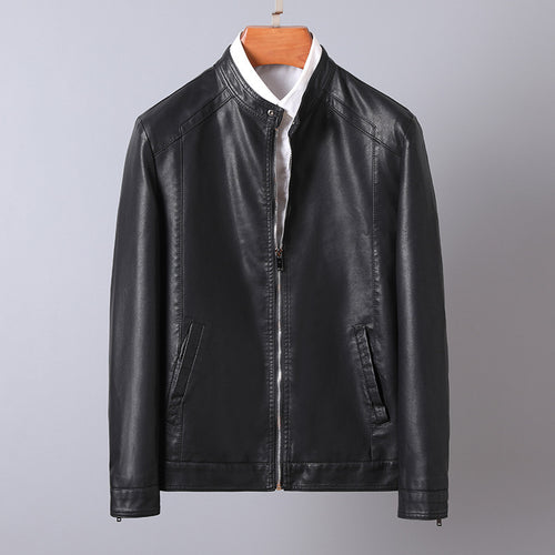 Herren Stilvolle Kunstlederjacke mit hohem Kragen Echo Archiv