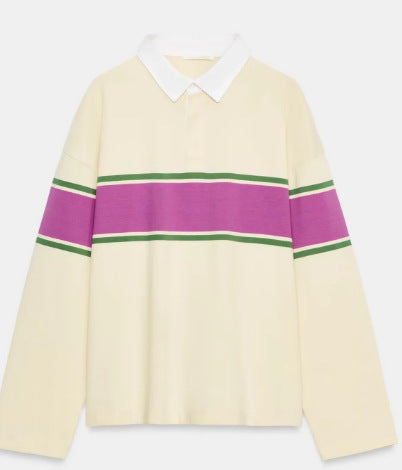 Damen Feinstrick-Poloshirt-Cardigan mit kurzem Arm und durchgehendem Reißverschluss Echo Archiv