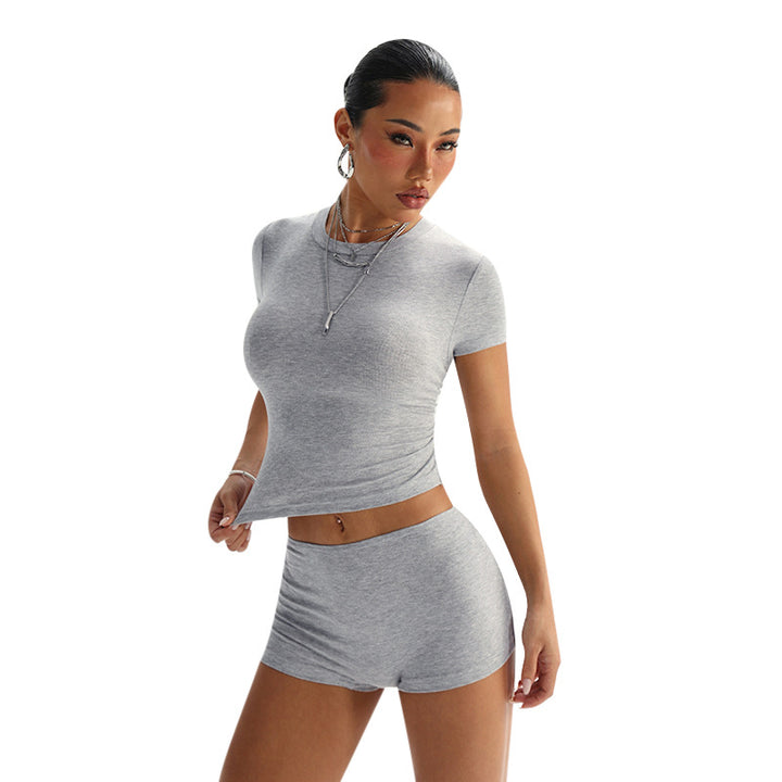 Damen Set aus figurbetontem T-Shirt und Shorts Echo Archiv