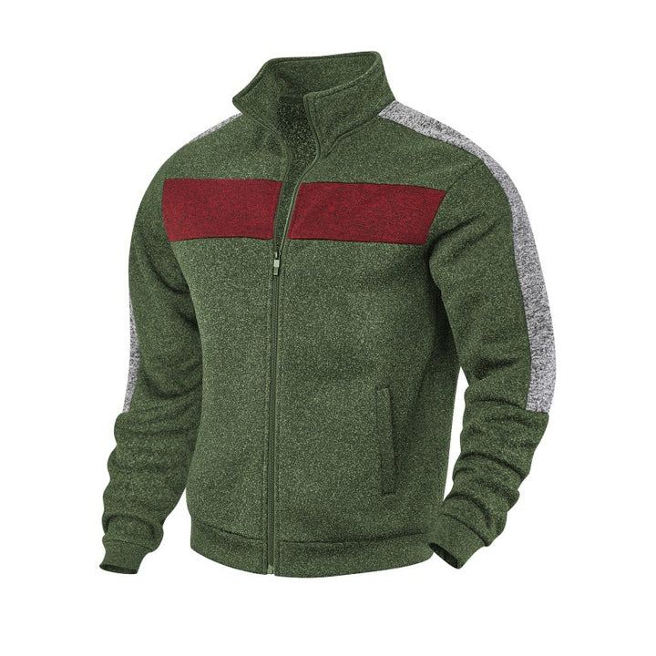 Herren Sportliche Fleecejacke mit hohem Kragen und reflektierenden Akzenten Echoarchiv