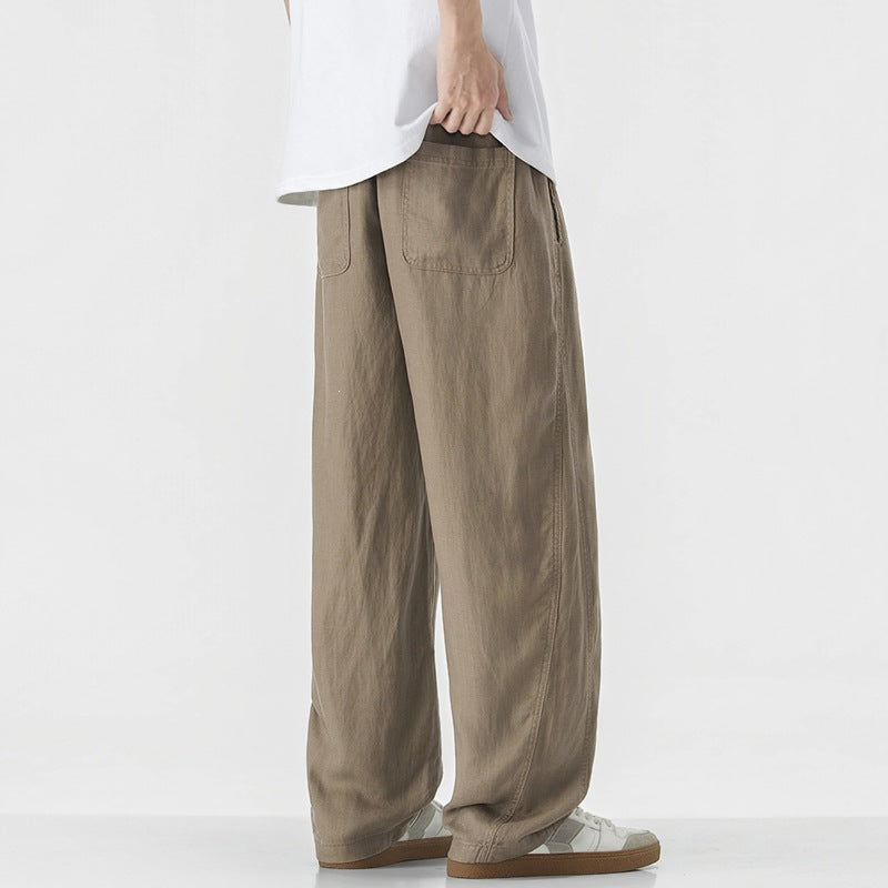 Herren Lässige und bequeme weite Leinenhose Echo Archiv