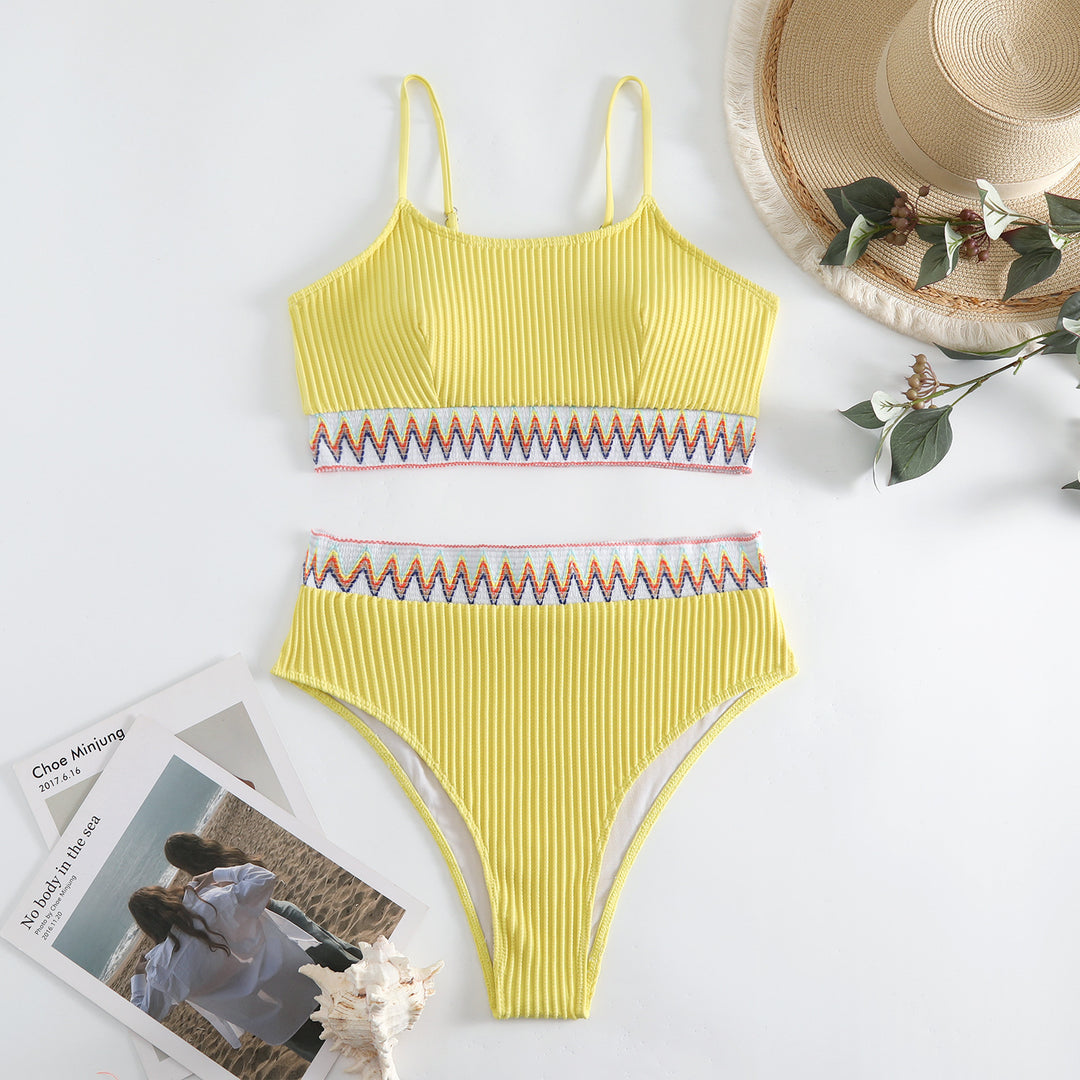 Damen Bunt gemusterter High-Waist Bikini Echo Archiv