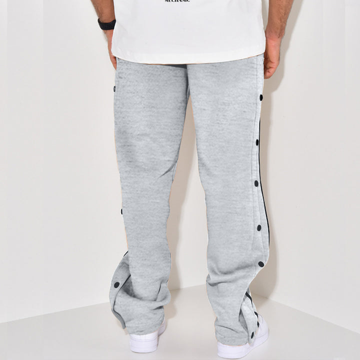 Herren Snap-Trackhose mit seitlichem Kontraststreifen, Druckknopf-Leiste und elastischem Bund Echoarchiv