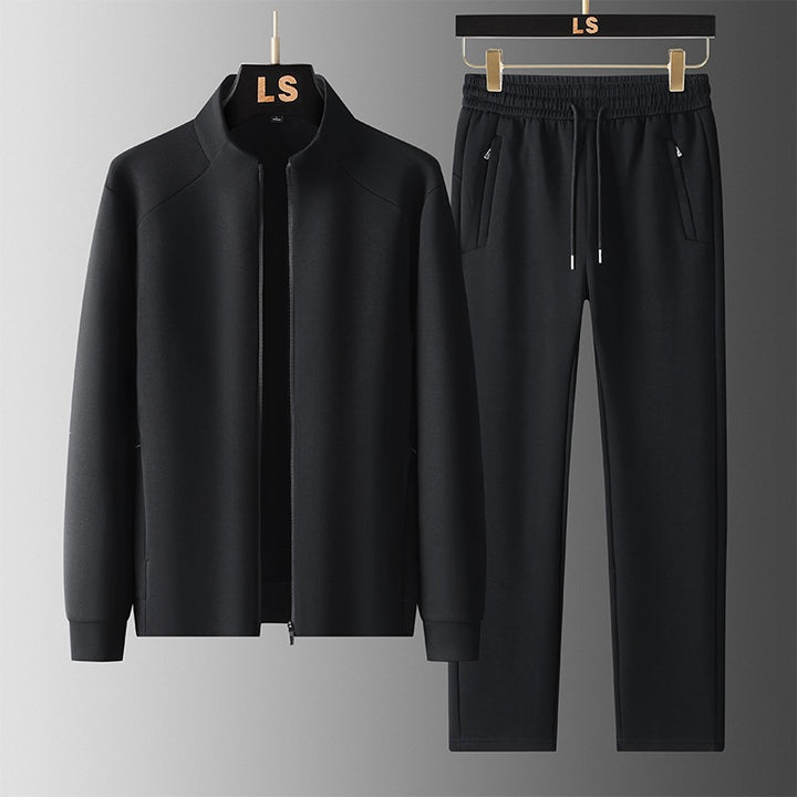 Herren Zweiteiliges sportliches Trainingsset mit Stehkragen‑Zipjacke & konischer Jogginghose Echoarchiv
