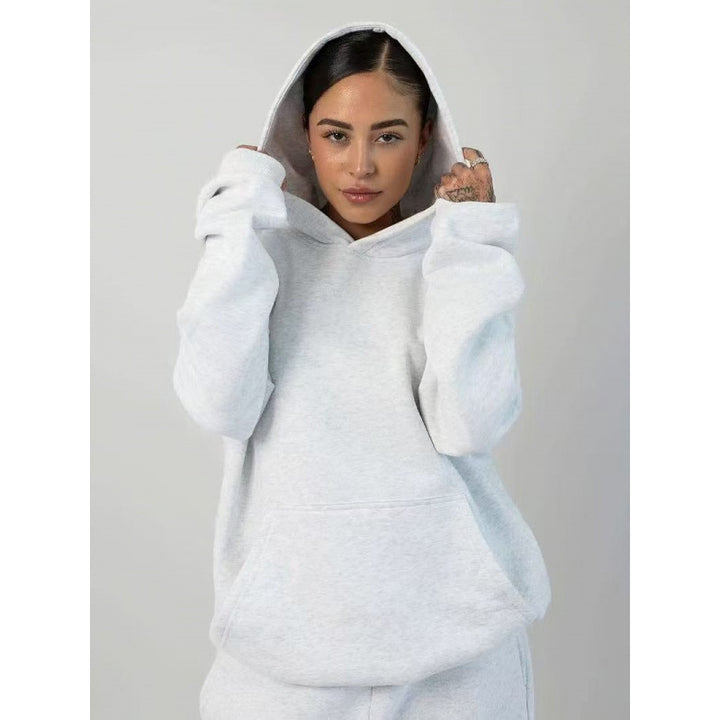 Damen nan extraweicher Oversize-Hoodie mit strukturierter Kängurutasche, überschnittener Schulter und angerauter Innenseite Echo Archiv