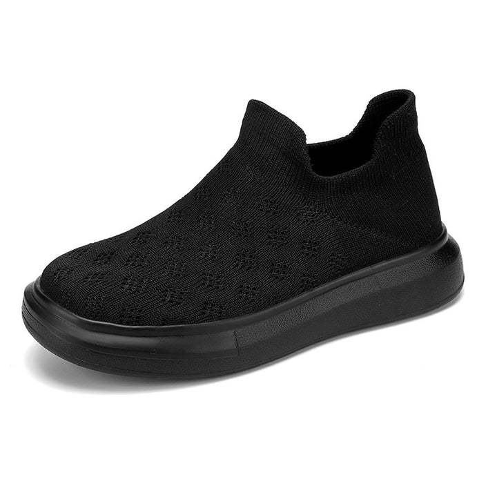 Damen nan sockenähnlicher Strick-Slipper mit perforiertem Lochmuster und stoßdämpfender Plateausohle Echo Archiv