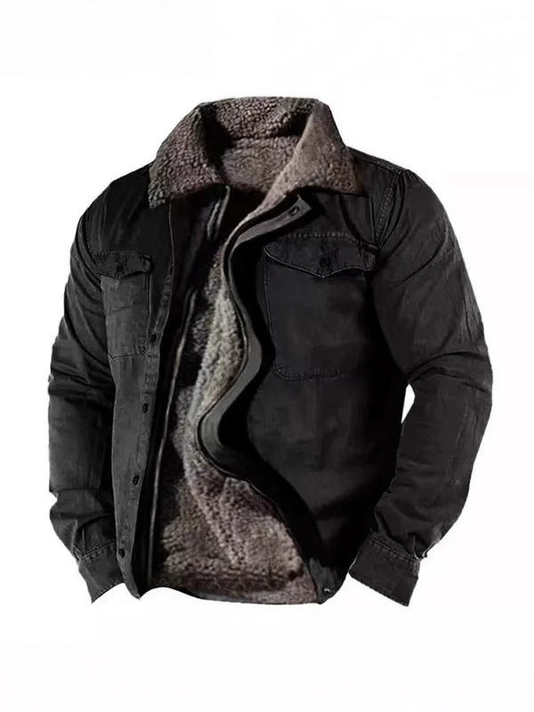 Herren Winterjacke mit warmem Kunstfellfutter und praktischem Knopfverschluss Echoarchiv