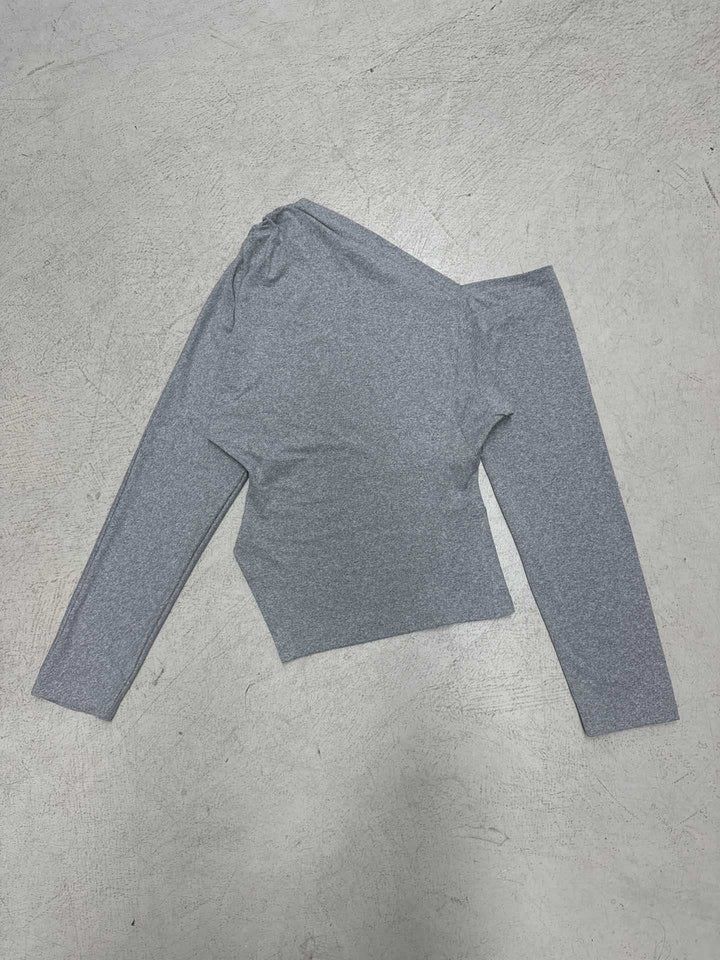 Damen Asymmetrisches Ein-Schulter-Longsleeve aus Stretch-Jersey mit taillierter Silhouette – Avérine