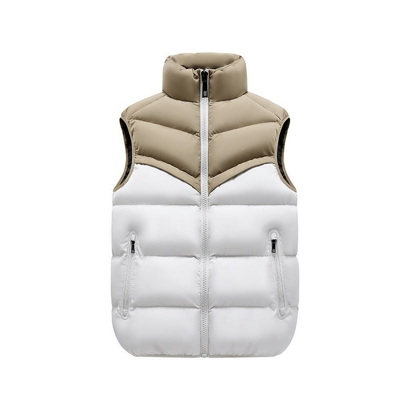 Herren Thermo-Steppweste mit hohem Stehkragen, Farbblock‑Design & Reißverschlusstaschen Echoarchiv