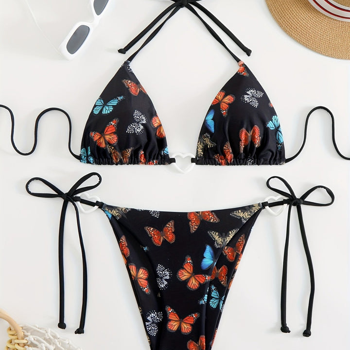 Damen Triangel-Bikini mit einzigartigem Schmetterlingsmuster Echo Archiv