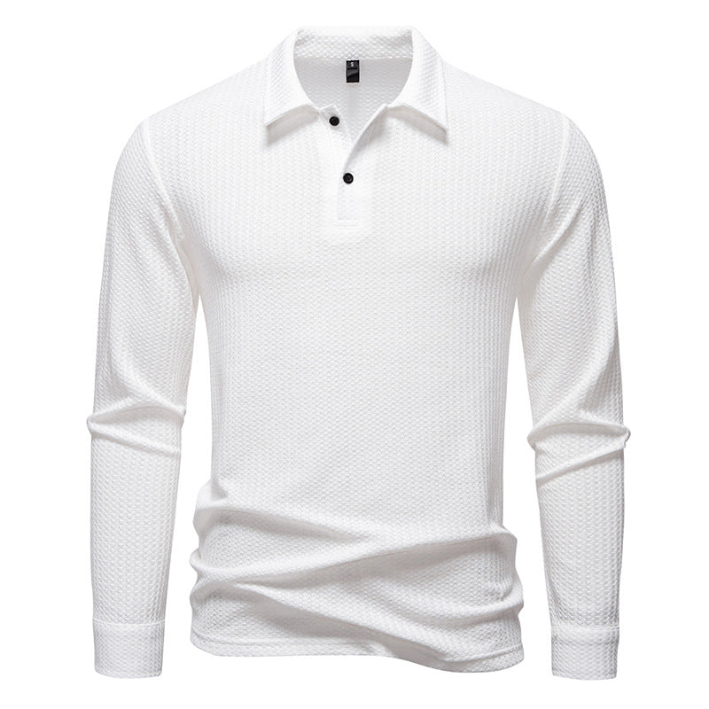 Herren Waffelstrick-Poloshirt mit Halbknopfleiste und Hemdkragen Echo Archiv