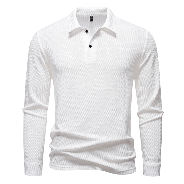 Herren Waffelstrick-Poloshirt mit Halbknopfleiste und Hemdkragen Echo Archiv