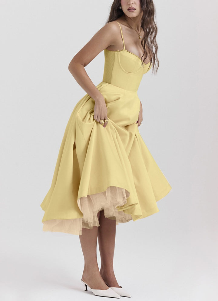 Damen nan Bustierkleid mit geformtem Mieder, weichem Tellerrock, integriertem Tüll-Unterzug und Eingrifftaschen Echo Archiv