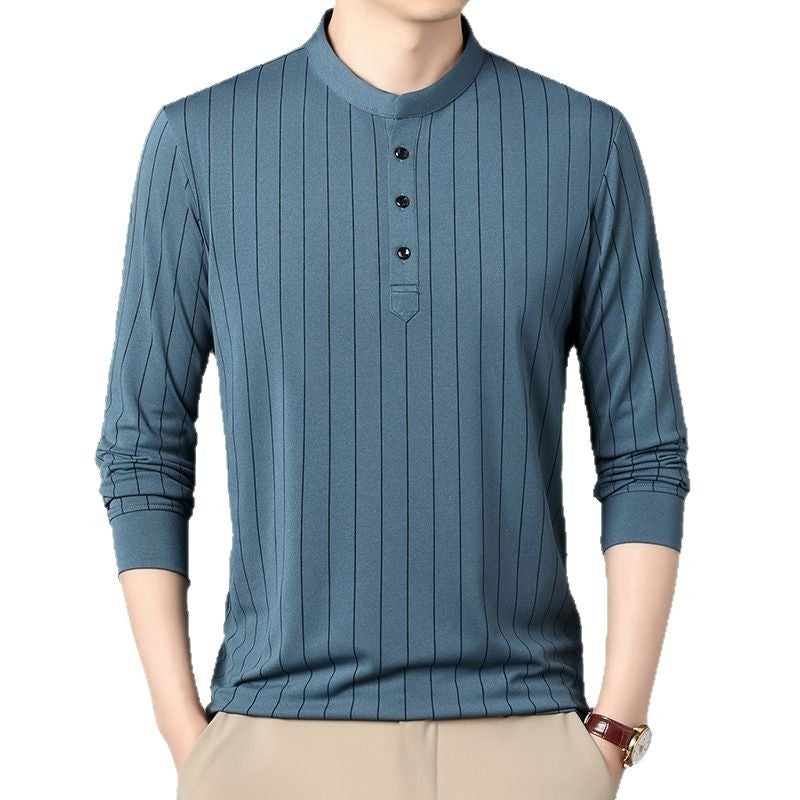 Herren Poloshirt mit elegantem Streifenmuster und hochwertiger Knopfleiste Echoarchiv