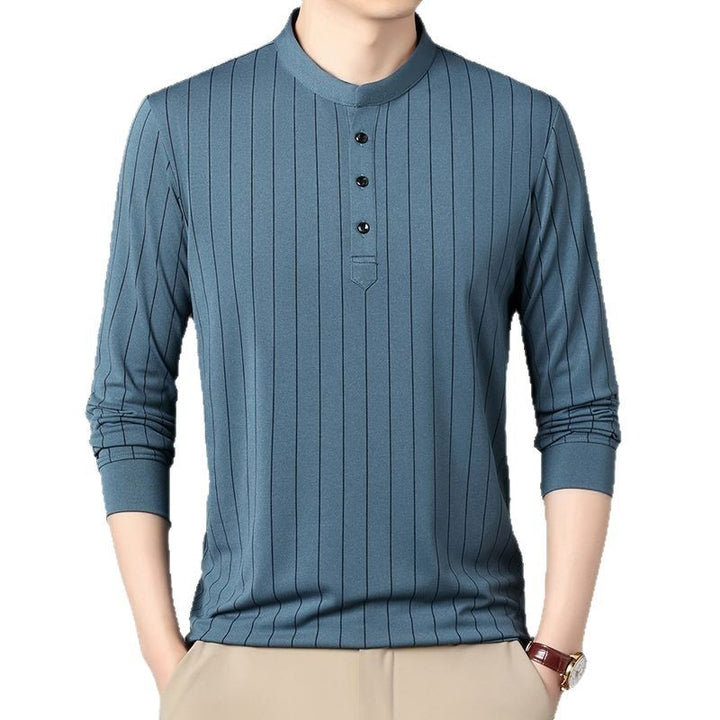 Herren Poloshirt mit elegantem Streifenmuster und hochwertiger Knopfleiste Echoarchiv