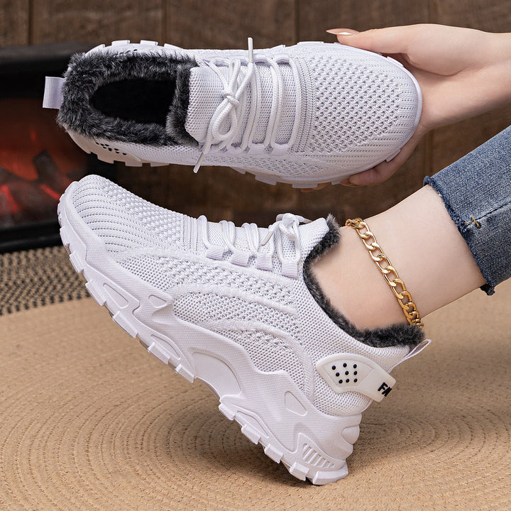 Damen nan gestrickter Winter-Chunky-Sneaker mit kuscheligem Kunstfellfutter und profilierter Dämpfsohle Echo Archiv