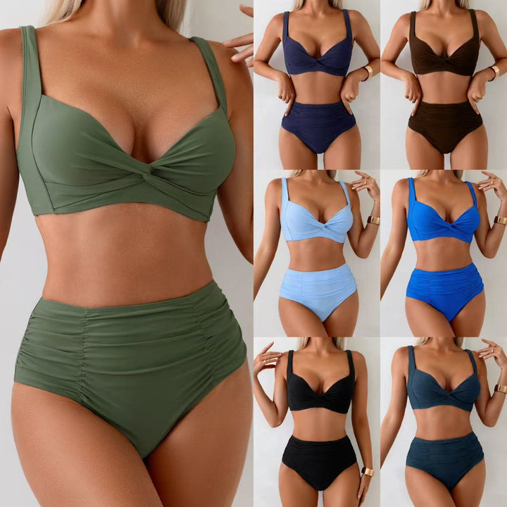 Damen Hochtailliertes Bikini-Set mit eleganter Raffung Echo Archiv