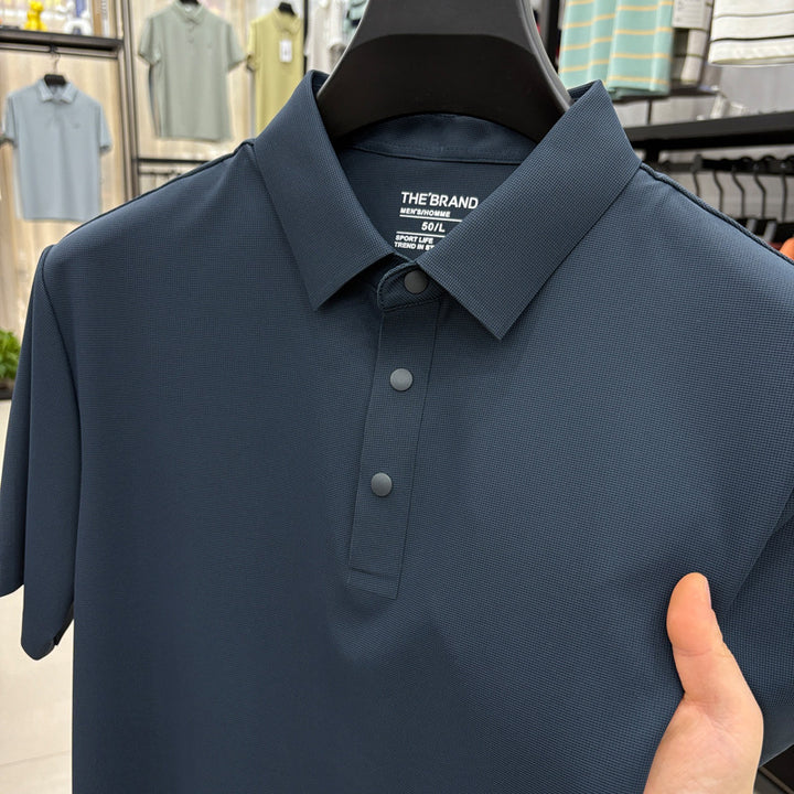 Herren Poloshirt mit atmungsaktivem Funktionsgewebe und innovativer Knopfleiste Echoarchiv