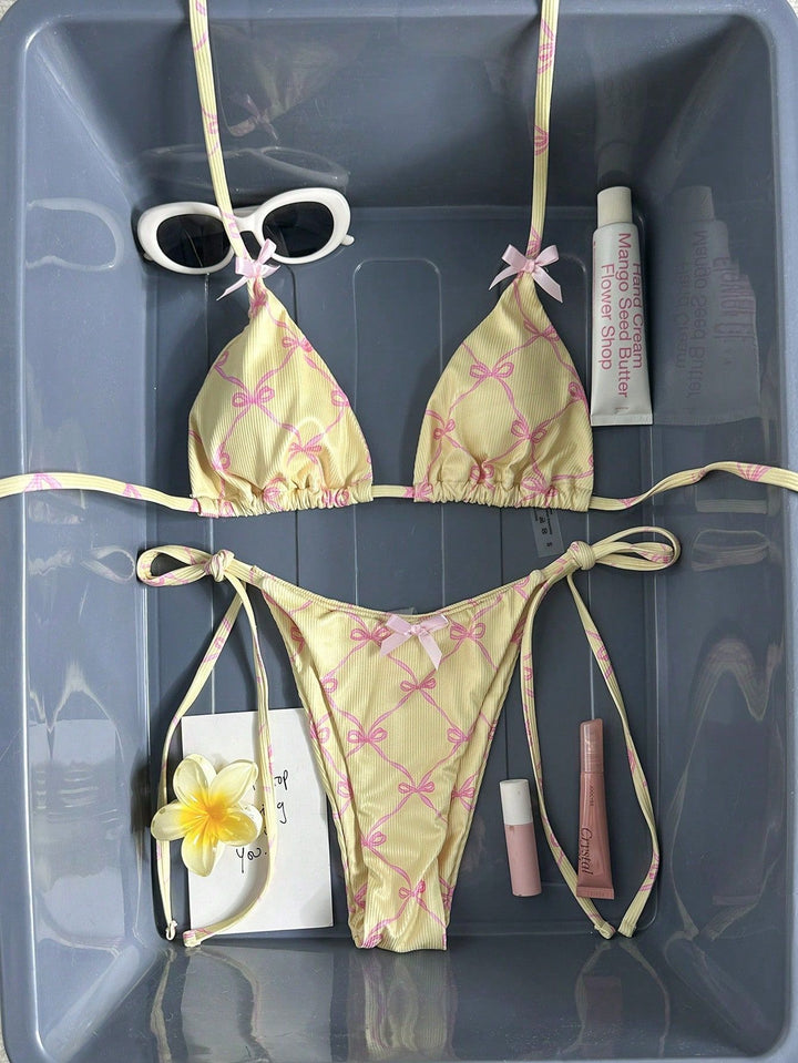 Damen Triangel-Bikini mit zarten Schleifendetails Echo Archiv