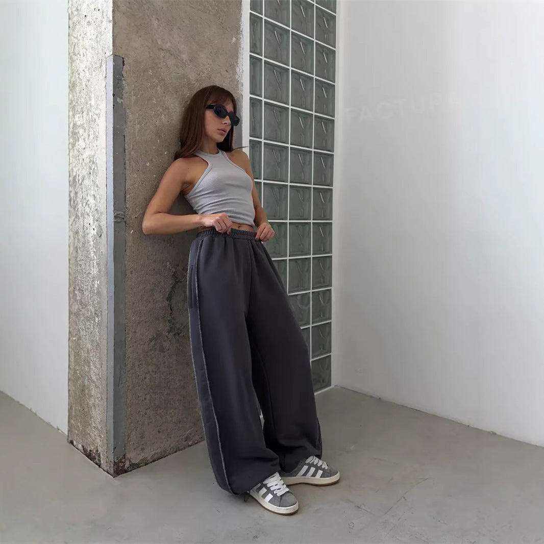 Damen nan weite Lounge-Jogginghose mit elastischem Komfortbund und seitlichen Eingrifftaschen Echo Archiv
