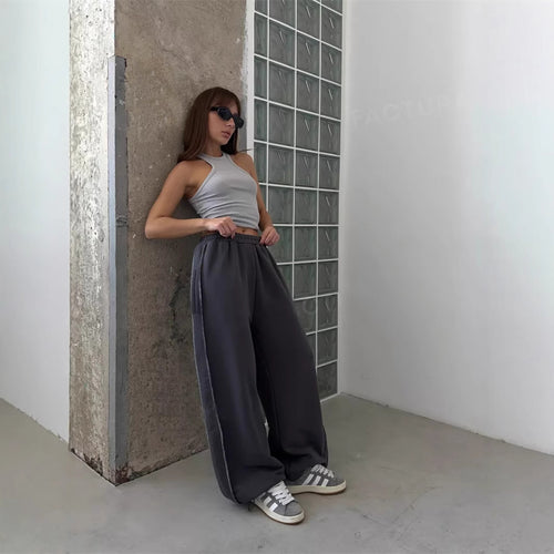 Damen nan weite Lounge-Jogginghose mit elastischem Komfortbund und seitlichen Eingrifftaschen Echo Archiv