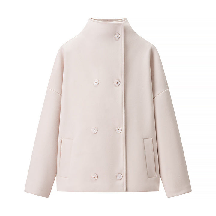 Damen Boxy Wollmix-Cabanjacke mit Stehkragen und überschnittenen Schultern Echo Archiv