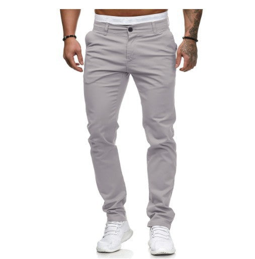 Herren Slim-Fit Chinohosen mit elastischem Bund und praktischen Taschen Echoarchiv