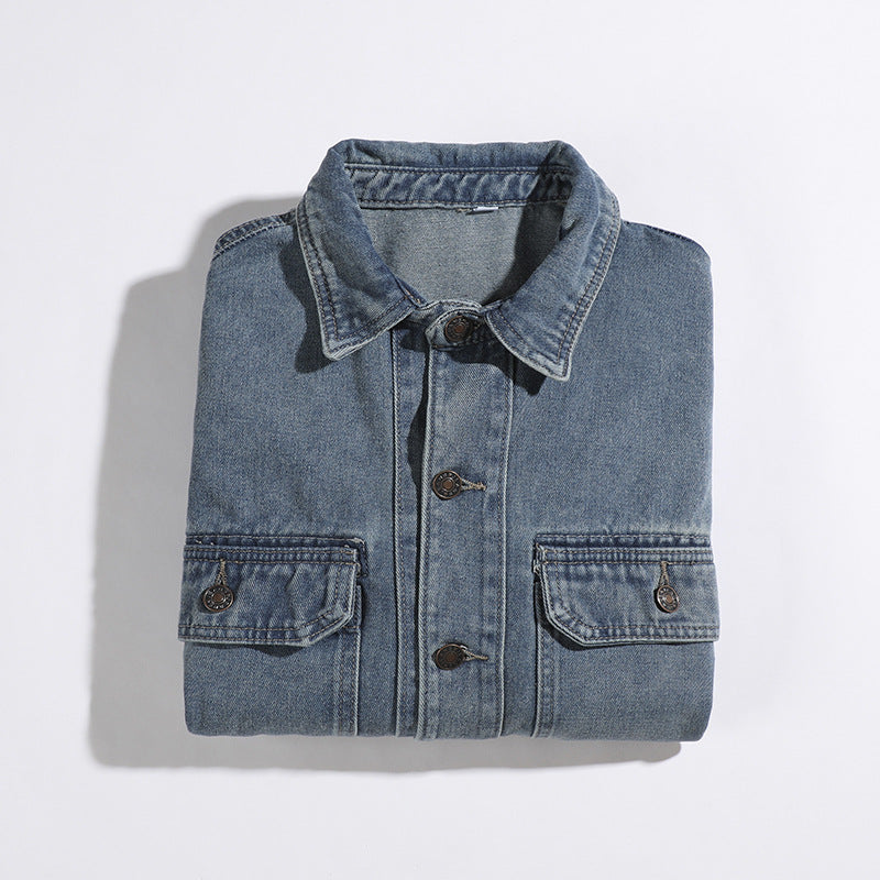 Herren Lässige Denim-Jacke mit Taschen Echo Archiv