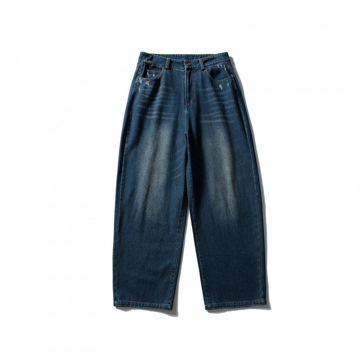 Herren Weite Highwaist Baggy-Jeans mit Used-Waschung und Five-Pocket-Details Echo Archiv