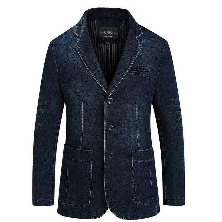 Herren nan Denim-Sakko im Blazerstil mit Stretch, aufgesetzten Taschen und leichtem Innenfutter Echo Archiv