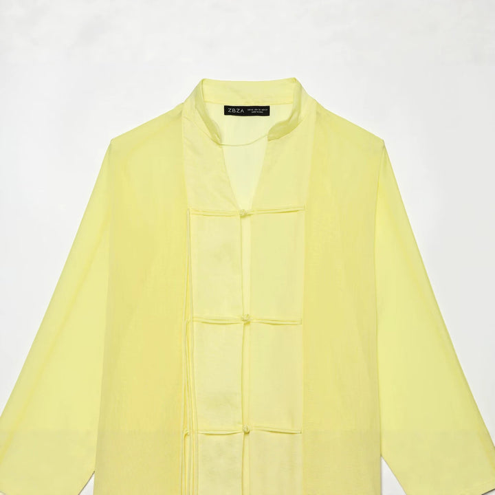 Damen Weites Kimono‑Cape aus leichter Chiffon‑Optik mit dekorativen Knotenverschlüssen Echo Archiv