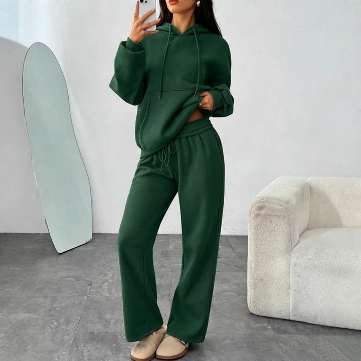 Damen Oversized Hoodie-Set mit Kängurutasche und weiter Palazzohose – Auréline