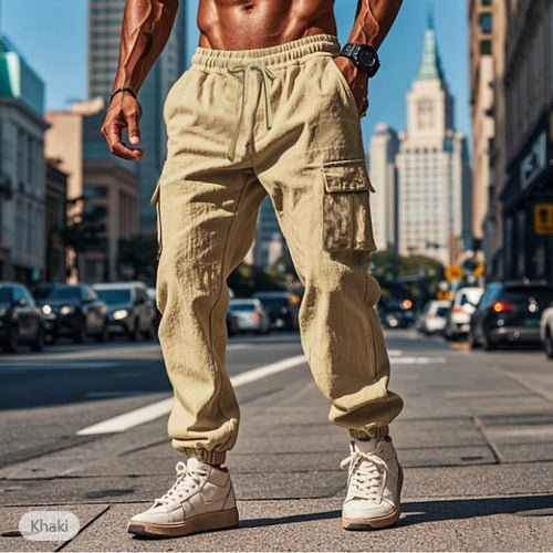 Herren Cargo-Hose aus atmungsaktivem Material mit elastischem Bund und praktischen Taschen Echoarchiv