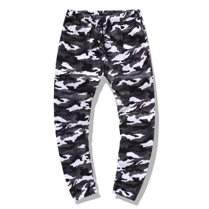 Herren Cargohose im modernen Camouflage-Design mit elastischem Bund Echoarchiv