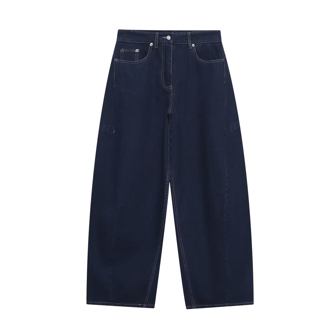 Damen High‑Waist Cropped Ballon-Jeans mit Einsatznähten und Five-Pocket-Design Echo Archiv
