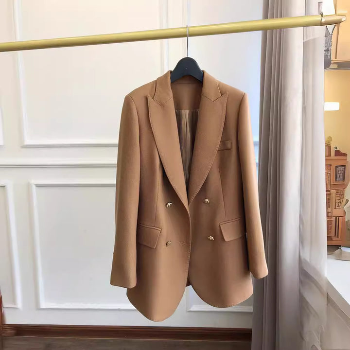Damen Eleganter Doppeltbreasted Blazer Echoarchiv