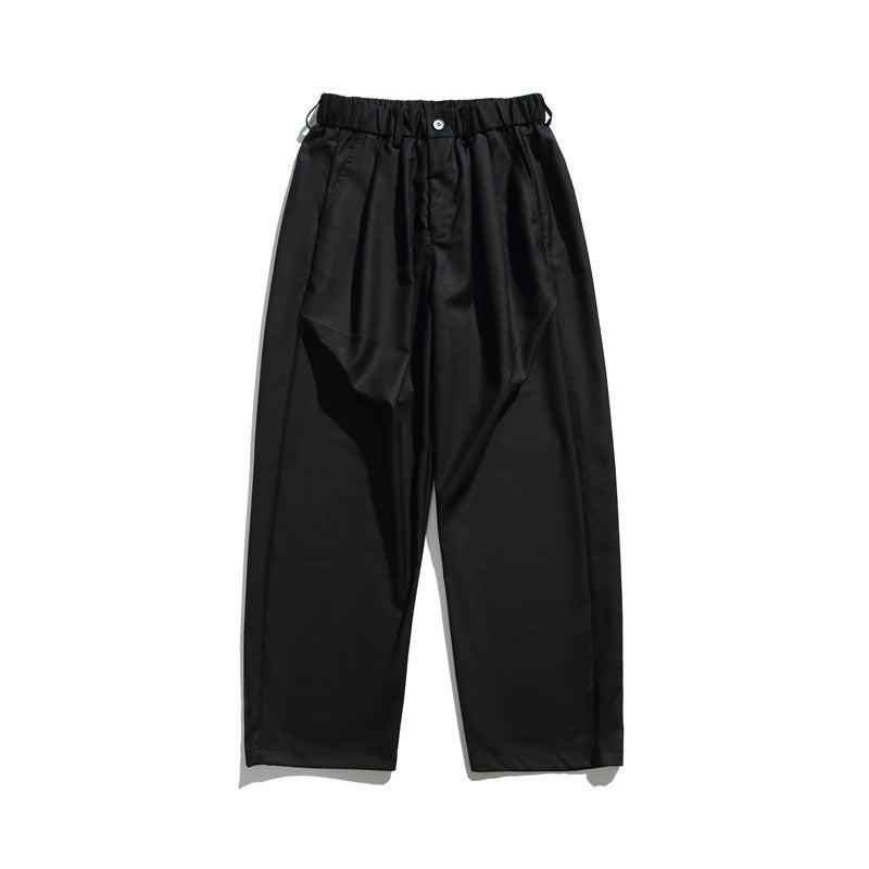 Herren Locker geschnittene Bundfalten-Cropped-Hose mit elastischem Bund und Bügelfalte Echoarchiv