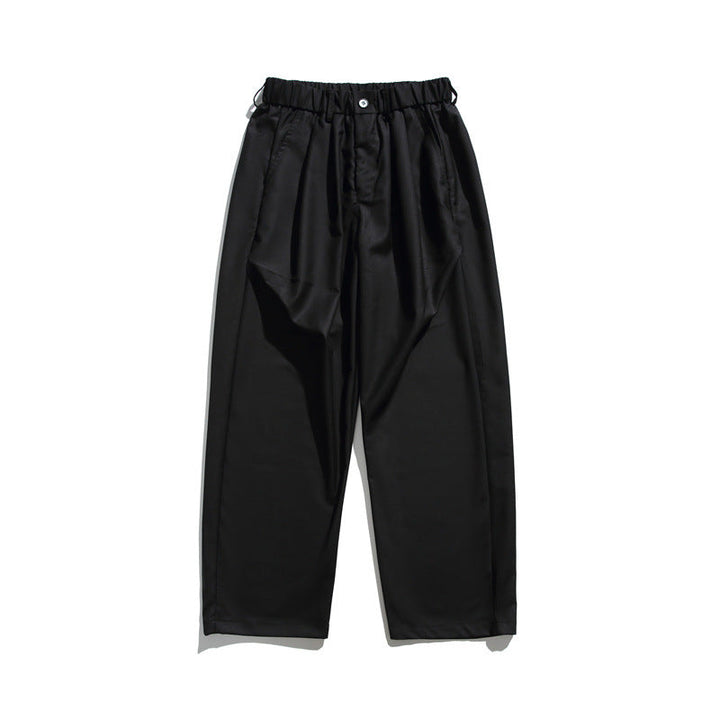 Herren Locker geschnittene Bundfalten-Cropped-Hose mit elastischem Bund und Bügelfalte Echoarchiv