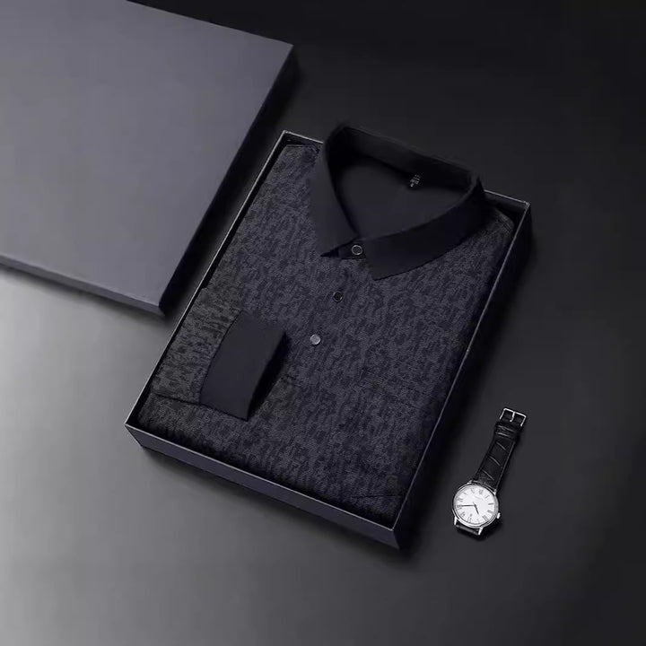 Herren Poloshirt mit grafischem Motiv und atmungsaktivem Funktionsmaterial Echoarchiv