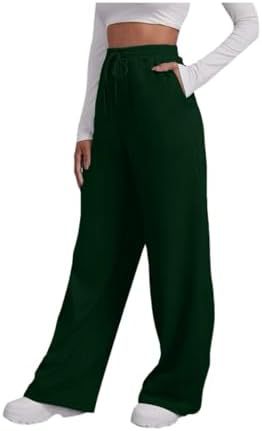 Damen weite High‑Waist Palazzo-Loungehose mit elastischem Komfortbund, Kordelzug und seitlichen Eingrifftaschen – Avélisse